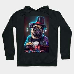 Fancy Pug Poker Night Hoodie